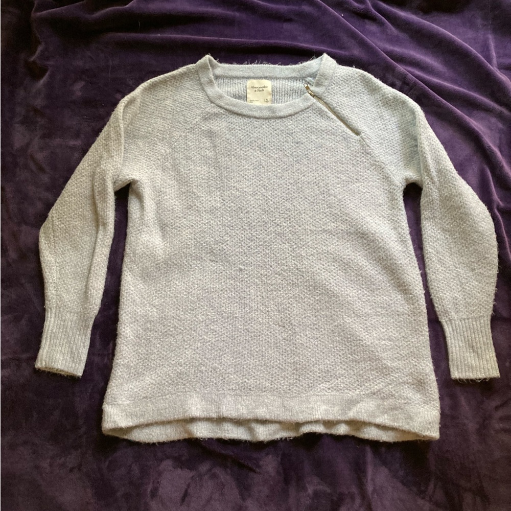 Abercrombie & Fitch Textured Sweater with Side Zip Zipper Collar Detail XL